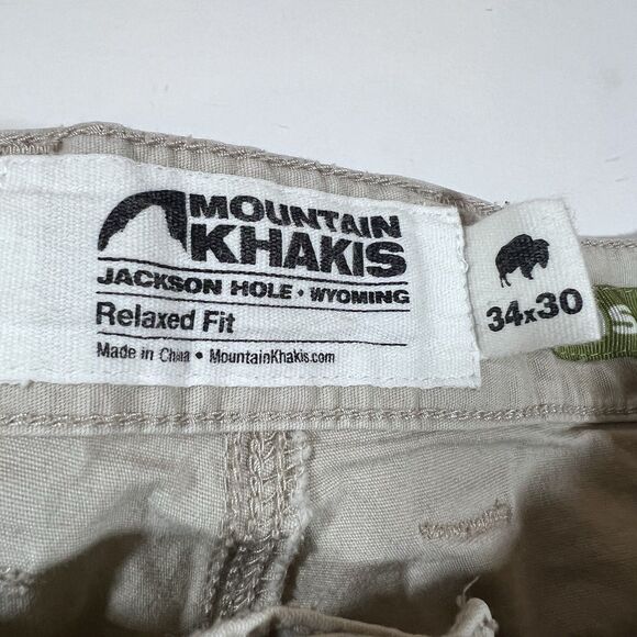 Mountain Khaki All Mountain Pants Organic Cotton Relaxed Fit Outdoor Men's 34x30 - Picture 12 of 14
